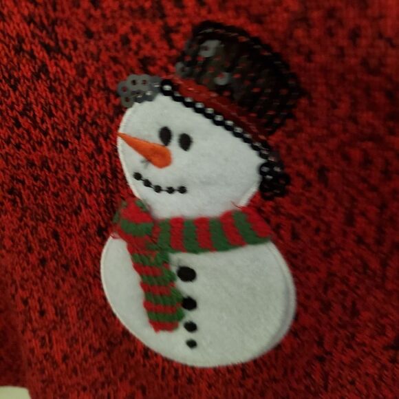 Karen Scott Plus Sequined Festive Snowflake Snowman Sweater Holiday Size 0X - Picture 5 of 7